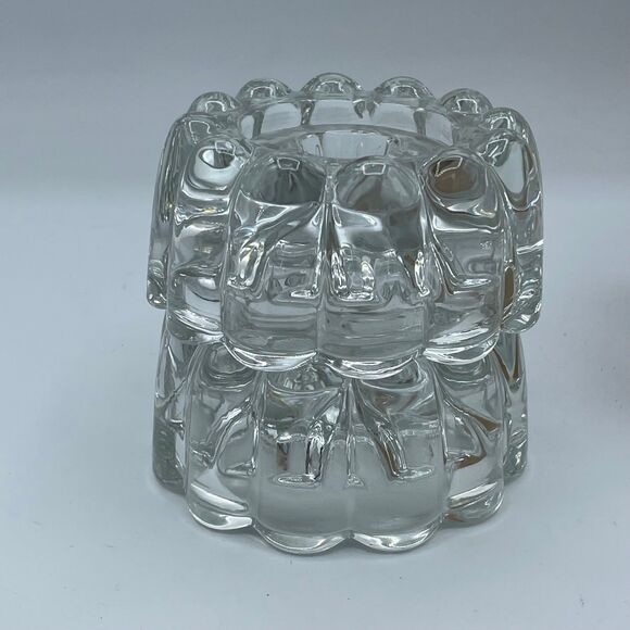 BNIB Princess House Bubble Glass 0486 Vintage Candle Holders Clear Glass Crystal - Picture 1 of 9